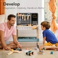 thumbnail image 3 of Robud Blue Wooden Tool Bench for Kids,Toy Play Workbench Workshop with Tools Set Gift for 3+ Year Boys Girls, 3 of 10