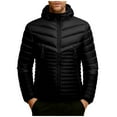 thumbnail image 2 of YueHuiYing Men's Solid - Color Thickened Winter Jacket Long Sleeve, Detachable Cap, Zipper Closure, Hooded with Functional Pockets, 2 of 8