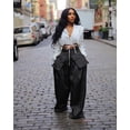 thumbnail image 1 of Pantalones casuales de moda de primavera y verano para mujer, pantalones anchos con bolsillos tridimensionales desmontables, 1 of 6