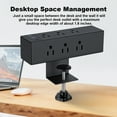 thumbnail image 2 of husxh Desktop Edge Power Outlets with USB Ports Removable Desktop Mount Multi-Outlets 8/6 AC Outlet and 6.6ft Power Cord Fit 1.6in Tabletop Edge, 2 of 9