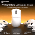 thumbnail image 2 of ATTACK SHARK V8 Ultra-Light Ergonomic Wireless Gaming Mouse Right-handed Ergonomic Mouse, Nordic 54L15MCU, PAW3950MAX Sensor, Dual 8000Hz Polling Rate (Wireless/Wired), DPI up to 42000, 2 of 9