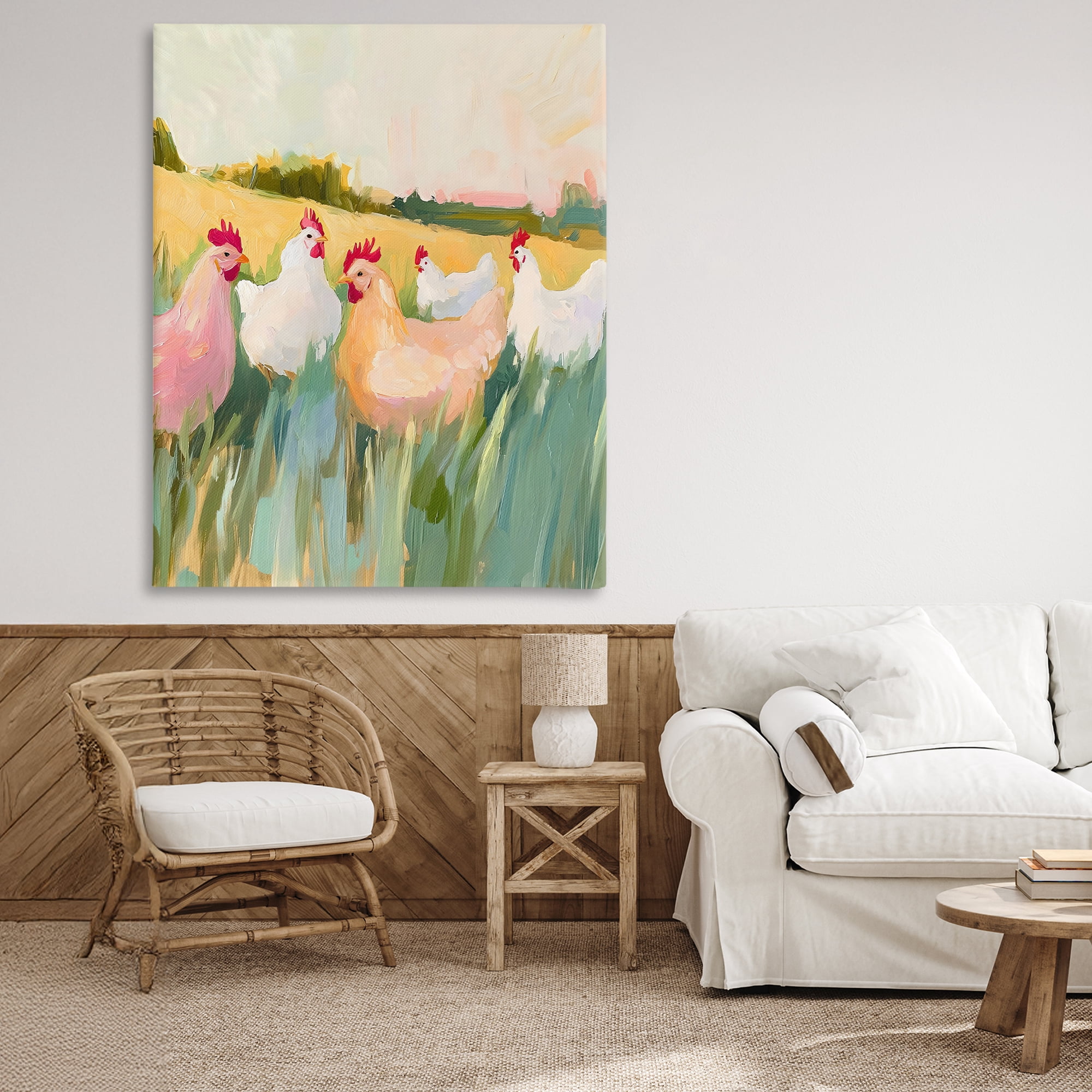 Stupell Industries Sunlit Flock of Chickens Canvas Wall Art, design by The Prints Vibe