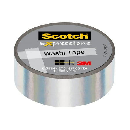 UPC: 0076308149239 | Scotch Expressions Washi Tape Iridescent White 1 Roll