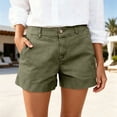 thumbnail image 2 of Glisme Women Shorts Solid Color Zip Front with Pockets Summer Soft Shorts for Women Size S Green, 2 of 7