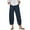 #3 Deep Blue, variant on Zdcdcd Plus Size Womens Cotton Linen Wide Leg Harem Pants Pull On Lounge Trousers