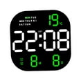 thumbnail image 4 of yuksok Battery or USB Powered Digital Wall Clock Table Timer Dimmer 12H 24H LED Desktop Green Display, 4 of 9