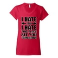 thumbnail image 2 of Wild Bobby I Hate You I Hate This Place See You Tomorrow Gym/Workout Women Standard V-Neck Tee, Red, Small, 2 of 5