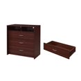 thumbnail image 3 of Contemporary Home Living 3-Drawer Dresser with Shelf - 36.5" - Mahogany Brown, 3 of 4