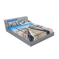 thumbnail image 2 of Ambesonne Beach Fitted Sheet & Pillow Sham Set, Mediterranean Heaven, Queen, Cream Blue, 2 of 2