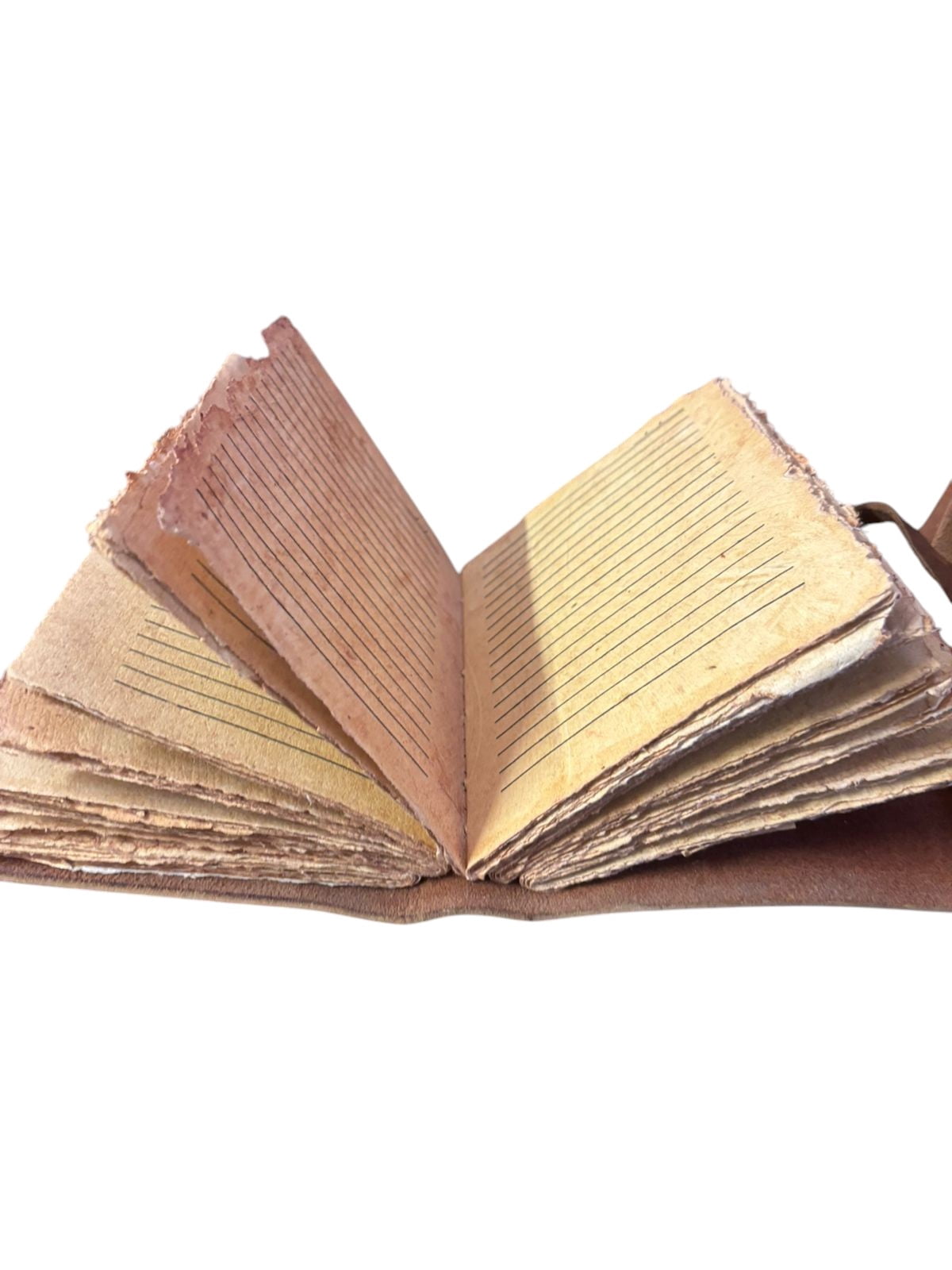 Handmade Leather Journal with Deckle Edge Lined Paper – Vintage Brown Diary, 5x7 Inch Rustic Notebook with Wrap Closure