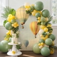 thumbnail image 2 of Arch Covers, Vintage Hot Air Balloon Arch Covers Stretchy Backdrop 4'x1.65', Modern Balloon Floating Spandex Fitted Round Top Chiara Arches Backdrop Cover for Wedding Party Birthday Banquet, 2 of 9