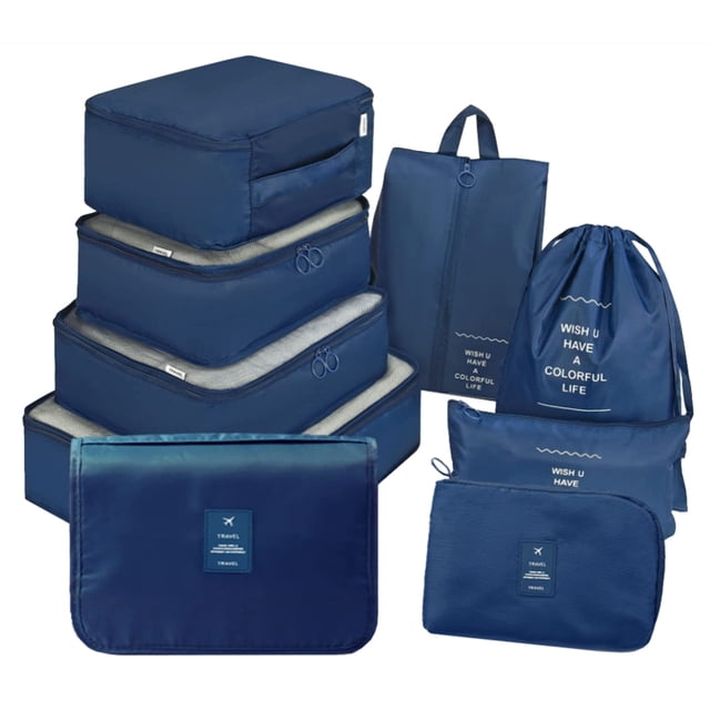 Storage Bags 9PCS Set Travel Organizer Suitcase Packing Set Storage Cases Portable Luggage Organizer Clothes