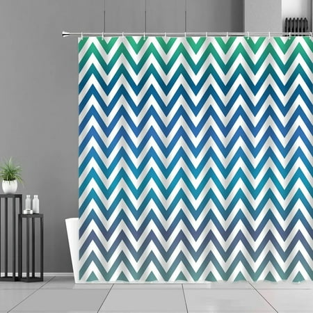 Nordic Geometry Shower Curtains Black And White Blue Wave Stripe Plaid Waterproof Bathroom Curtain Boy Room Decor Cloth Screen