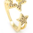 thumbnail image 5 of Gold Plated Zircon Star Ring For Women Copper Jewelry With White Zircon Inlay Elegant Everyday Wear For Womens, 5 of 5