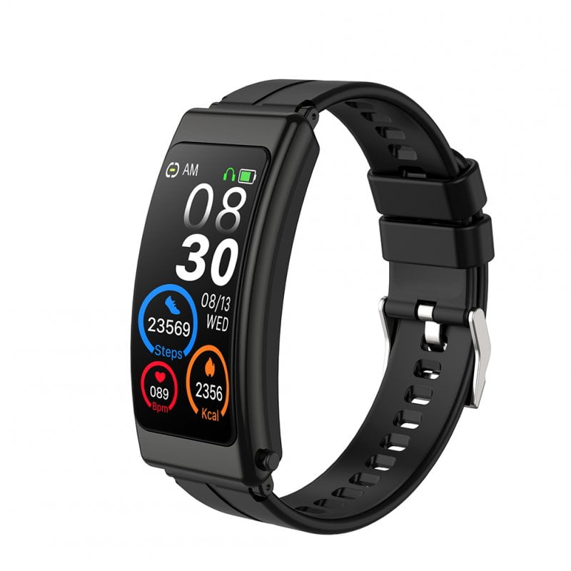 K13 Smart Watch with Bluetooth compatible Earphone 2 in 1 Smart Smartwatch Pedometer Sports Bracelet Black