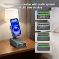 thumbnail image 4 of Wireless Induction Speaker/Phone Stand,9-in-1 Bluetooth 6.0 Speaker | (Landscape/Portrait)Induction,Stereo Sound,Adjustable Phone Holder,RGB/Alarm Clock,Home Office,Gifts for Men Women, 4 of 10