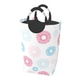 thumbnail image 2 of Waterproof Collapsible Laundry Hamper, Light Colored Floral Pattern Aluminum Handle Laundry Bag Storage Basket, 50L, 2 of 6
