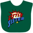 thumbnail image 3 of Inktastic Little Sister Superhero Girls Baby Bib, 3 of 4