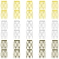 thumbnail image 1 of 30 Piezas Accesorios para el Cabello de Alambre de Metal: 39x27mm Peines Giratorios de 5 Dientes Peines Laterales Peines para Velo de Boda para Mujer Fabricación de Joyas Decorativas DIY (3 Colores co, 1 of 5
