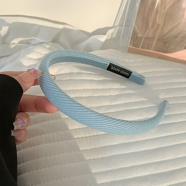 Diadema plisada sencilla para mujer, diadema de alta gama, diadema fina de satén para verano, accesorios para el cabello con sello para lavar el rostro