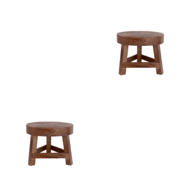 Eigraketly Taburetes bajos de maciza, silla con soporte para plantas de forma redonda, de té, cambio de zapatos, taburete, decoración del hogar, Como se muestra 2Conjunto