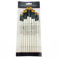 thumbnail image 5 of 12pcs Flat Artist Paint Brushes for Acrylic, Watercolor, Gouache, Oil and Hobby Painting White Color, 5 of 7