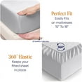 thumbnail image 6 of Js sanders 600 Tc Top Split Head Cal King Sheet Set for Adjustable beds - Sleep Number Flex Sheets - 30" Split Top 100% Sheets - Cotton Sheet Set - Silver - 15 inch Deep pocket, 6 of 8