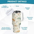 thumbnail image 4 of 40 oz Insulated Stainless Steel Tumbler Double Wall Stainless Steel Tumbler with 2-Way Drinking Green and Orange Small Flowers, 4 of 9