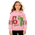 thumbnail image 3 of HUAXUN-67 Print Kids Zip Up Hoodie -67 Sweatshirt Cartoon & Number Graphic Jacket with Lining, Winter Windbreaker for Boys & Girls(Pink,3-4Years), 3 of 8