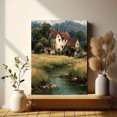 thumbnail image 6 of Antique Cottage Landscape Canvas Rustic Farmhouse Countryside Living Wall Art, 6 of 8