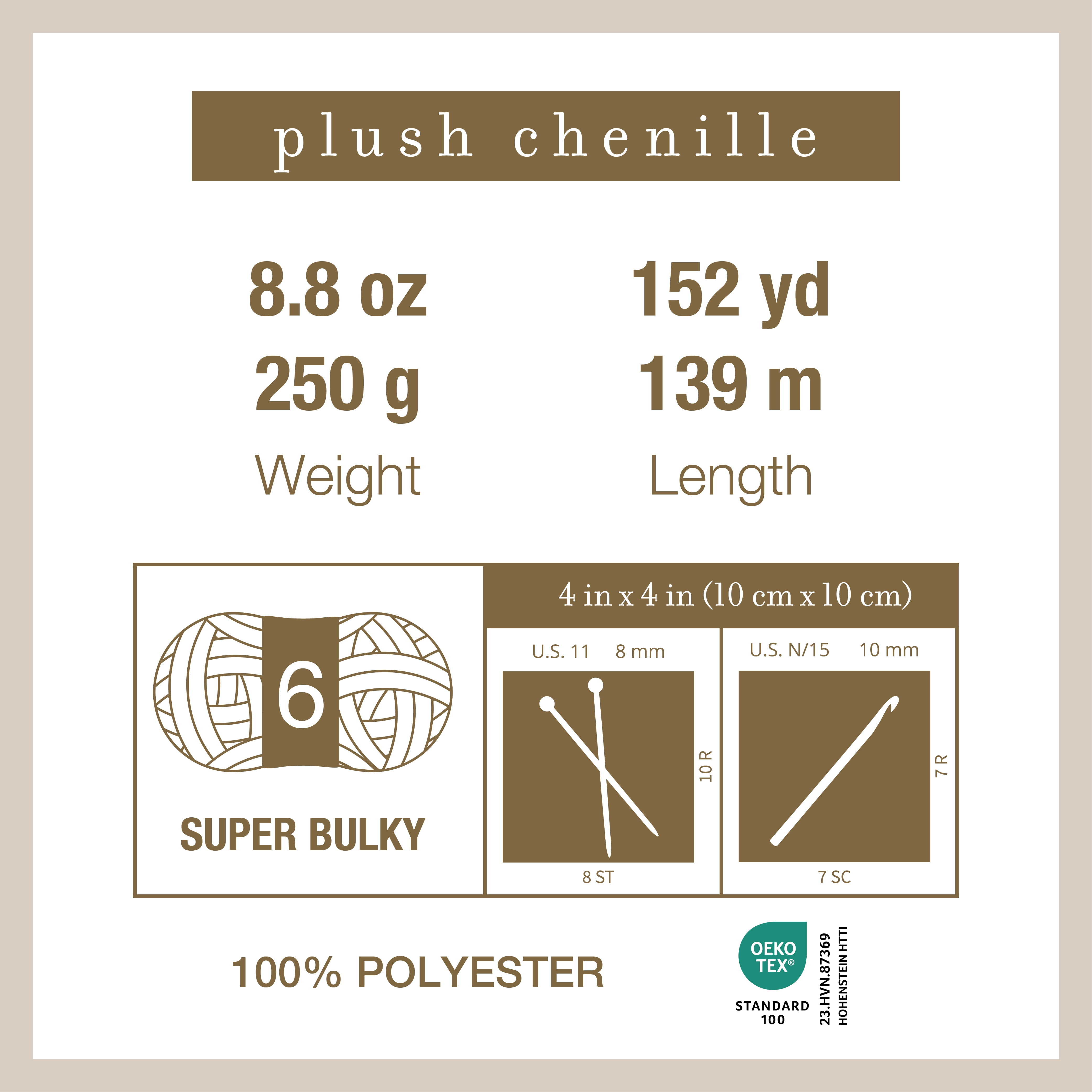 Crafted by Catherine Plush Chenille Yarn for Knitting, Crocheting and Amigurumi - 4 Pack (8.8 oz / 250g, 152 yards each skein), Black, Gauge 6 Super Bulky