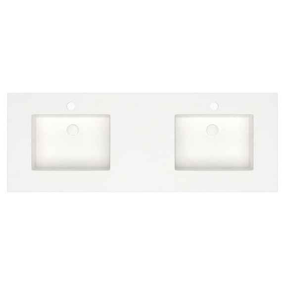 Serenity 72" Stone Vanity Top with Faucet Hole in Matte White