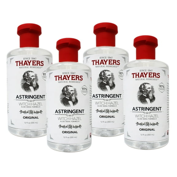Thayers Original Witch Hazel Astringent With Aloe Vera, 12 Ounce - 4 Pack