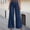 Dark Blue, variant on Women's Jeans High Rise Plus Size High Waisted Wide Leg Solid Front Denim Pants Casual Loose Functional Pockets