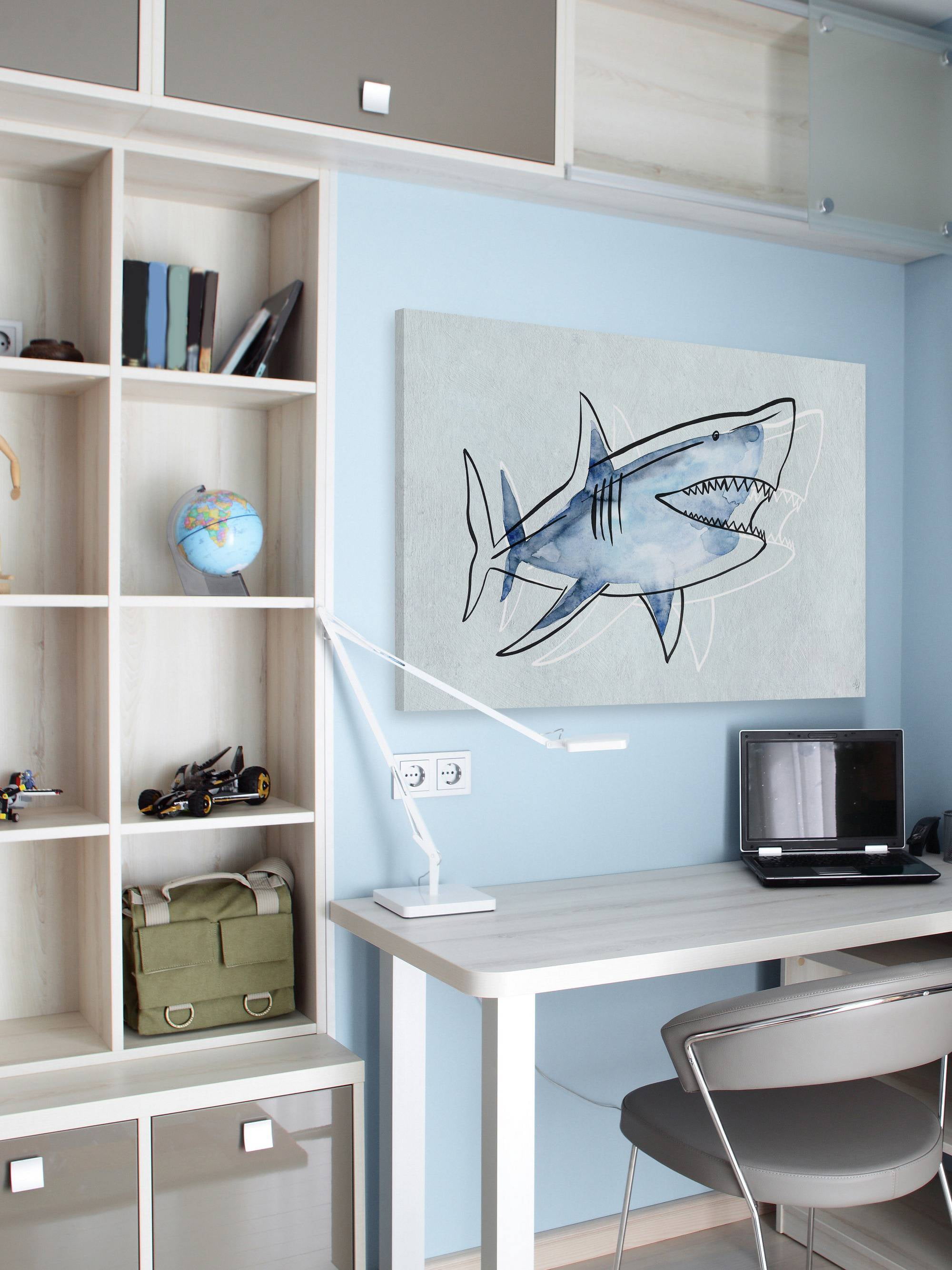 Marmont Hill Great Blue Shark II Canvas Wall Art