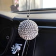thumbnail image 4 of Decoración del coche bola de cristal ostentosa encanto del espejo retrovisor del coche, (rosa) adorno colgante del coche del diamante artificial, accesorios del coche Bling Rojo Verde, 4 of 5