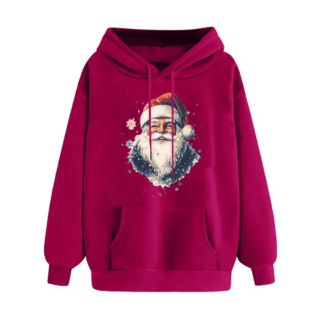WILLBEST Sudadera de Mujer con Estampado Navideño, Cuello Redondo y Manga Larga, Estilo Casual y Holgado Mediana