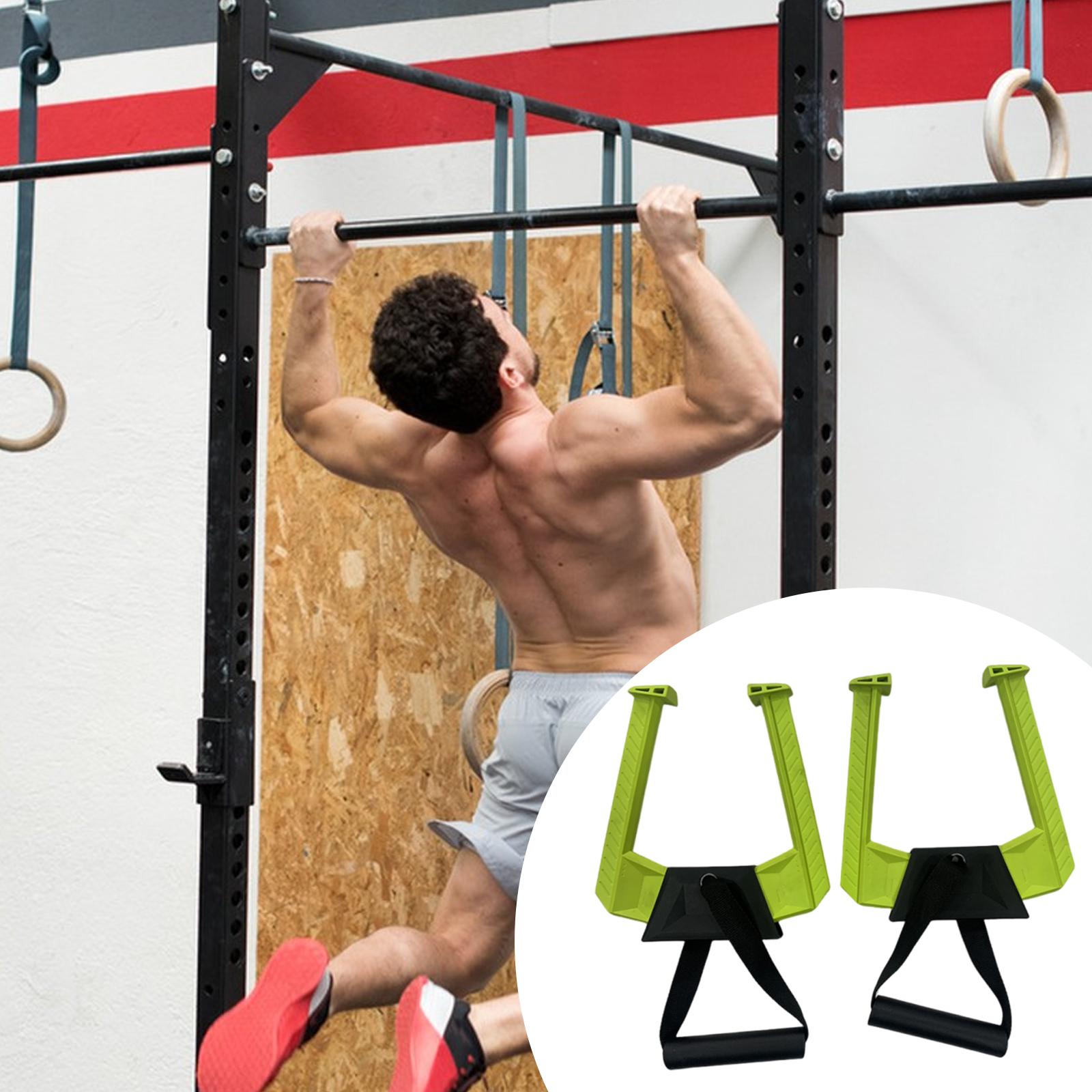 funtasica 2Pcs Portable Pull up Bar for Doorway Home Gym Equipment Convenient Easy to Use Versatile Pullup Bar Handles for Hotel Office Green