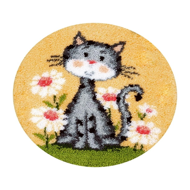 Kits de hilo de crochet para hacer tú mismo, kit de aguja de cierre para costura, alfombras, kits de hilo de crochet, aguja de cierre gato
