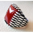 thumbnail image 5 of Red Onyx Mens Ring, Natural Red Onyx Gents Ring, Designer, Silver Jewelry, 925 Silver Ring, Birthday Gift, Heavy Mens Ring, Arabic Design, Ottoman Style Ring, Christmas, Turkey Mens Signet Ring, 5 of 6