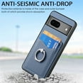 thumbnail image 2 of Carbon Fiber Patterned Case for Google Pixel 7, Wallet case with [360°Rotation Ring Kickstand] Credit Card Holder,PU Leather Shockproof Cover Women Men for Google Pixel 7, Blue, 2 of 8