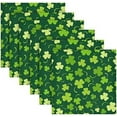 thumbnail image 6 of Coolnut St Patrick's Day Clover Cloth Napkins Set of 6, Oversized Washable Reusable Polyester Dinner Table Napkins for Family, Restaurant, Party Decor, 20 x 20 Inch, 6 of 7