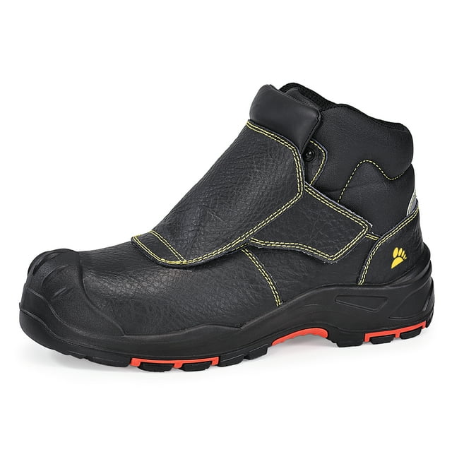 SAFETOE Bottes de Soudage pour Hommes, Bottes de Sécurité à Embout Composite, Bottes de Soudage Ignifugées, Bottes de Travail pour Soudeur Résistantes à la Chaleur jusqu'à 300 °C