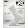 thumbnail image 2 of TCK 3 Pair Work & Athletic Crew Socks (White, X-Large), 2 of 2