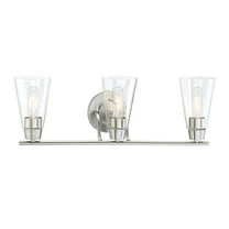 Designers Fountain Echo Satin Platinum 3 Light Bathroom Vanity Light Fixture, 87803-SP
