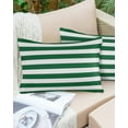 thumbnail image 2 of Outdoor Waterproof Throw Pillow Covers Set of 2 Merry Christmas Decorative Pillowcases Lumbar Outdoor Pillows Cushion Case 20x12 Inch Green And White Stripes Patio Pillows for Couch Sofa Bed Garden, 2 of 9