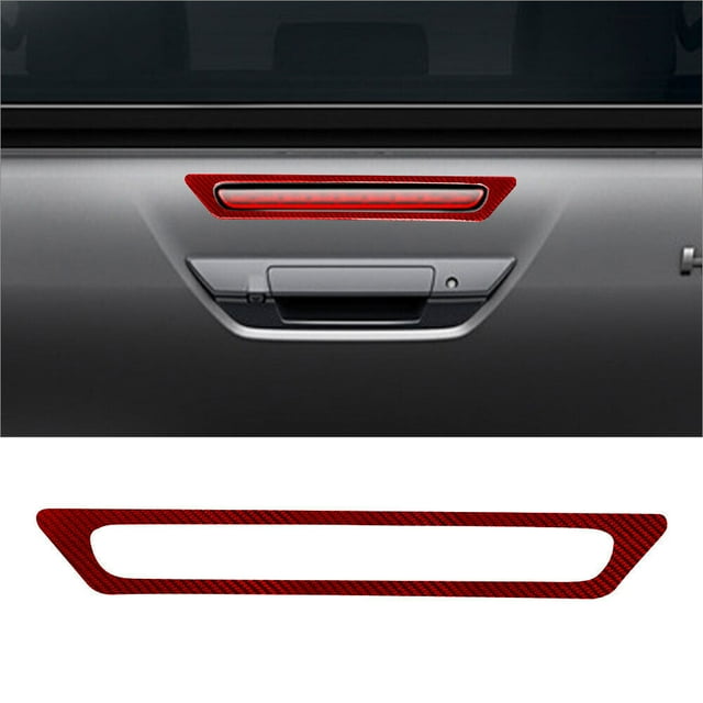 Real Bright Soft Car Interior Carbon Fiber Sticker DecorationRed Carbon Fiber Interior Rear Tailgate Brake Light Cover For Toyota HiluxAuto Car Protection Interior Accessories