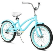 Glerc 18 Inch Kids Bike for 5 6 7 8 9 Years Old Little Girls Boys Kids' Cruiser Bicycles with kickstand and Bell,Blue