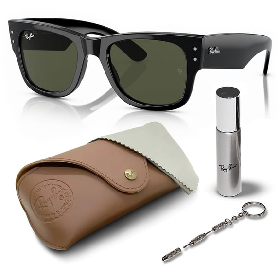 Ray-Ban RB0840S MEGA WAYFARER Square Shaped Non-Polarized Sunglasses for Men & Women - Includes Official RAYBAN Eyewear Kit - Ideal Formal & Casual Wear Sunglasses - 0 Lens