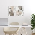 thumbnail image 2 of Stupell Industries Neutral Oval Shapes 2 Piece Canvas Wall Art Set design by Hannah Dawson, 24 x 16, 2 of 7